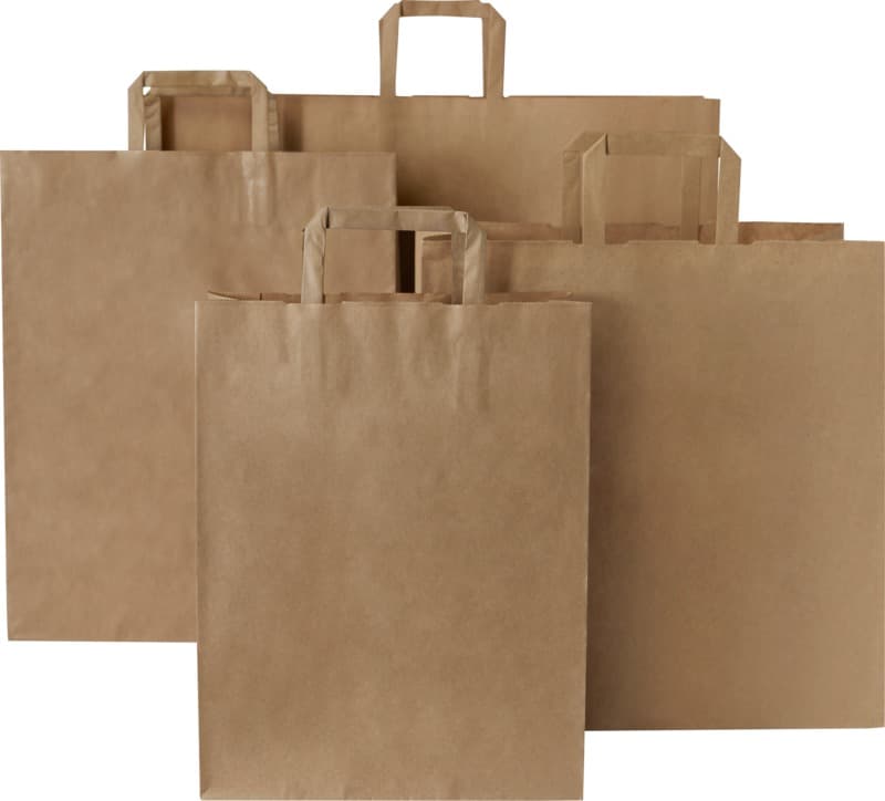 Kraft 80-90 g/m2 paper bag with flat handles - 25 x 11 x 32 cm 12