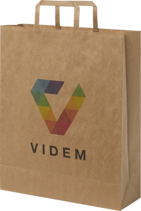Kraft 80-90 g/m2 paper bag with flat handles - 32 x 12 x 40 cm 6