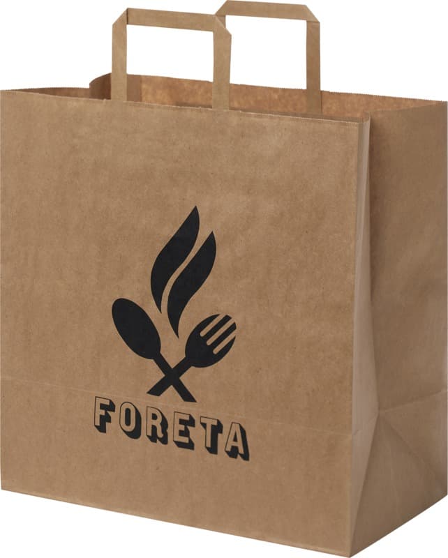 Kraft 80-90 g/m2 paper bag with flat handles - 34 x 20 x 35 cm 6