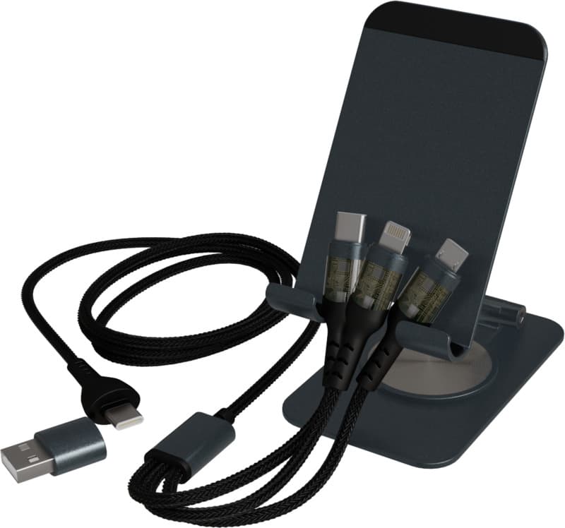SCX.design O32 foldable phone stand with 3-in-1 charging cable 3