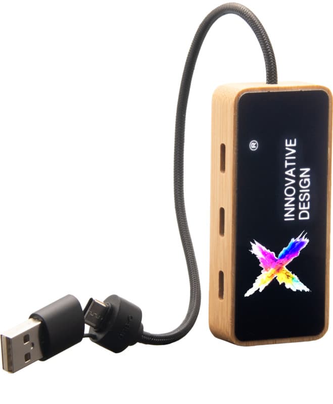 SCX.design H21 8-in-1 wooden USB hub with dual input and 6 ports 1