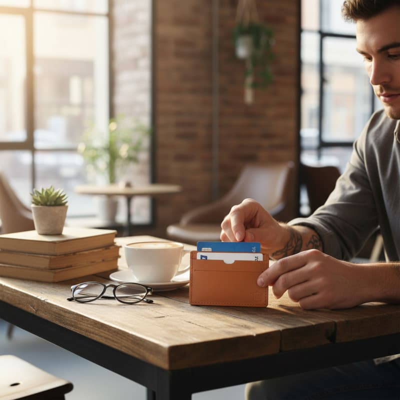 Citizen Green Tintin recycled leather card holder 14