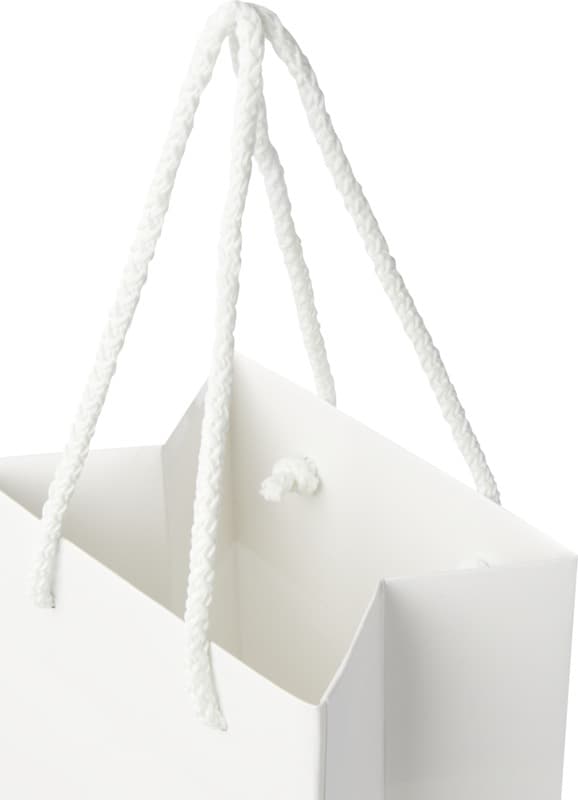 Handmade 170 g/m2 integra paper wine bottle bag with plastic cord handles - 12 x 9 x 37 cm 6
