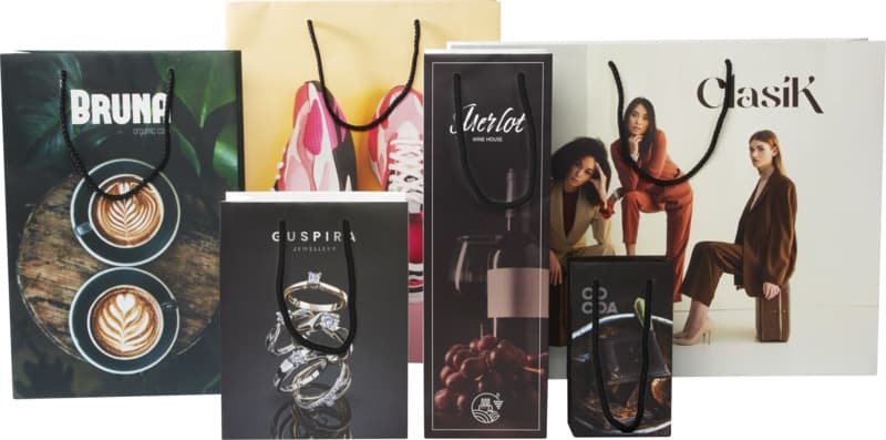 Handmade 170 g/m2 integra paper wine bottle bag with plastic cord handles - 12 x 9 x 37 cm 15