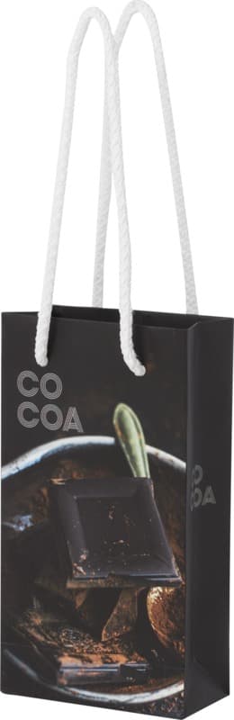 Handmade 170 g/m2 integra paper bag with plastic cord handles - 9.5 x 4 x 17 cm 1