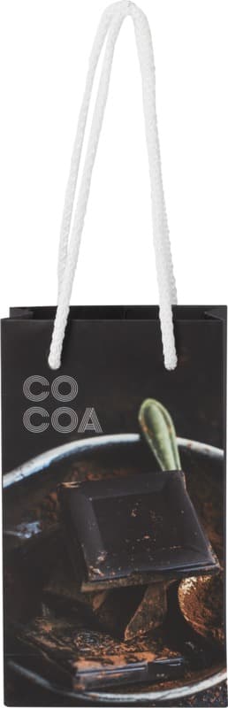 Handmade 170 g/m2 integra paper bag with plastic cord handles - 9.5 x 4 x 17 cm 2