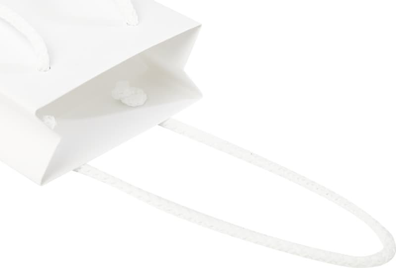 Handmade 170 g/m2 integra paper bag with plastic cord handles - 9.5 x 4 x 17 cm 7