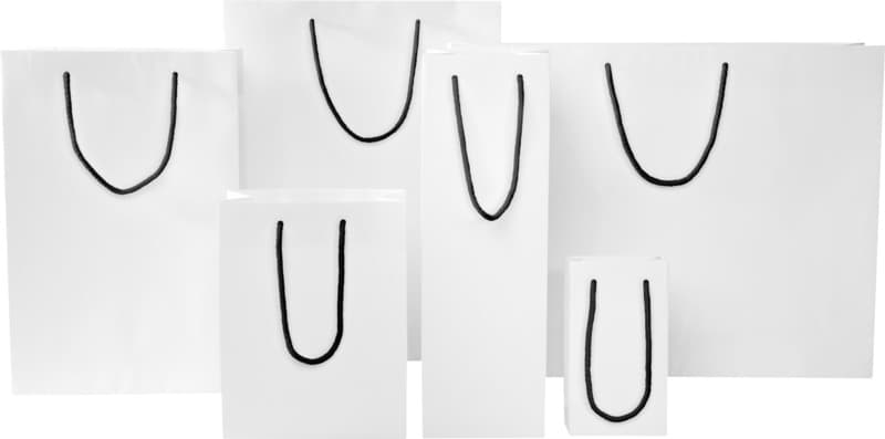 Handmade 170 g/m2 integra paper bag with plastic cord handles - 9.5 x 4 x 17 cm 12