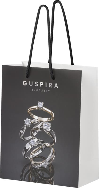 Handmade 170 g/m2 integra paper bag with plastic cord handles - 18 x 9 x 23 cm 9