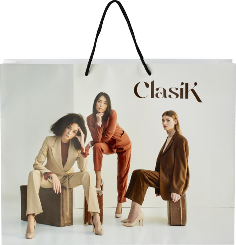 Handmade 170 g/m2 integra paper bag with plastic cord handles - 45 x 10 x 35 cm 10