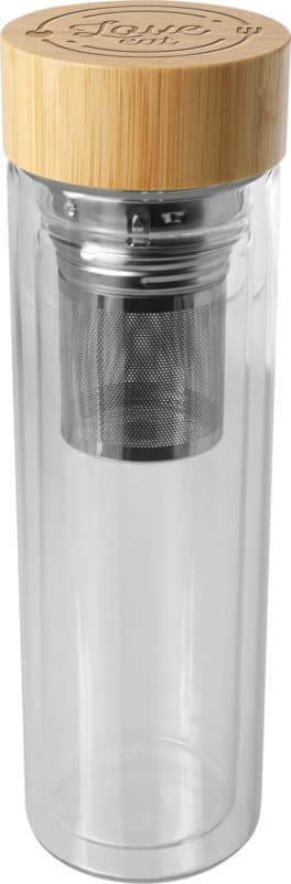 Bailey 400 ml borsilicate glass infuser bottle with bamboo lid 5