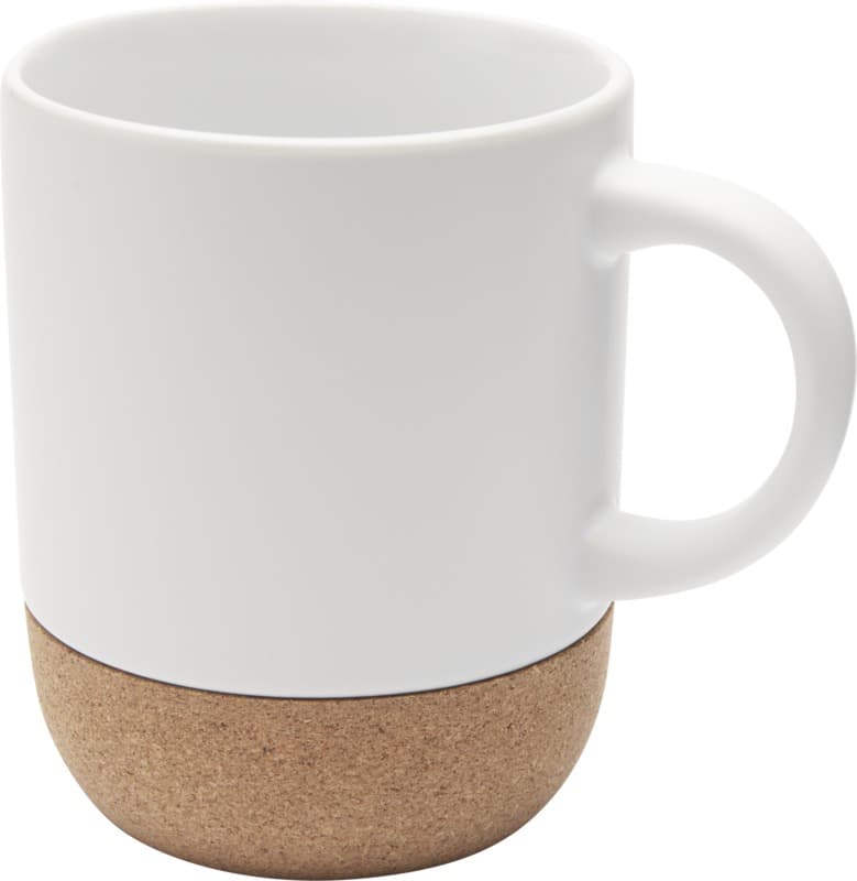 Billie 300 ml ceramic mug with cork details and matt finish