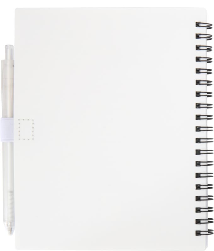 Niove recycled plastic soft cover notebook and ballpoint pen set (blue ink) 3