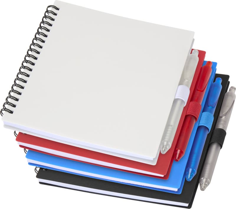 Niove recycled plastic soft cover notebook and ballpoint pen set (blue ink) 5