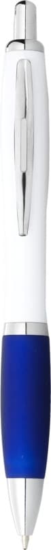 Nash ballpoint pen with white barrel and coloured grip (black ink)