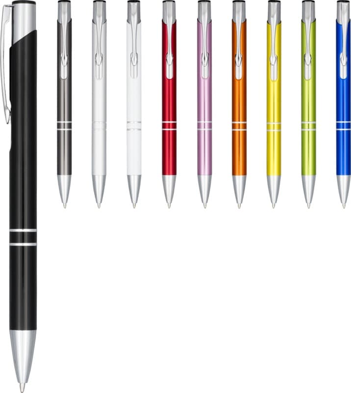 Moneta anodized aluminium click ballpoint pen (blue ink) 3