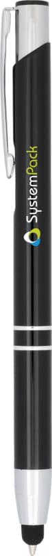Moneta anodized aluminium click stylus ballpoint pen (blue ink) 4