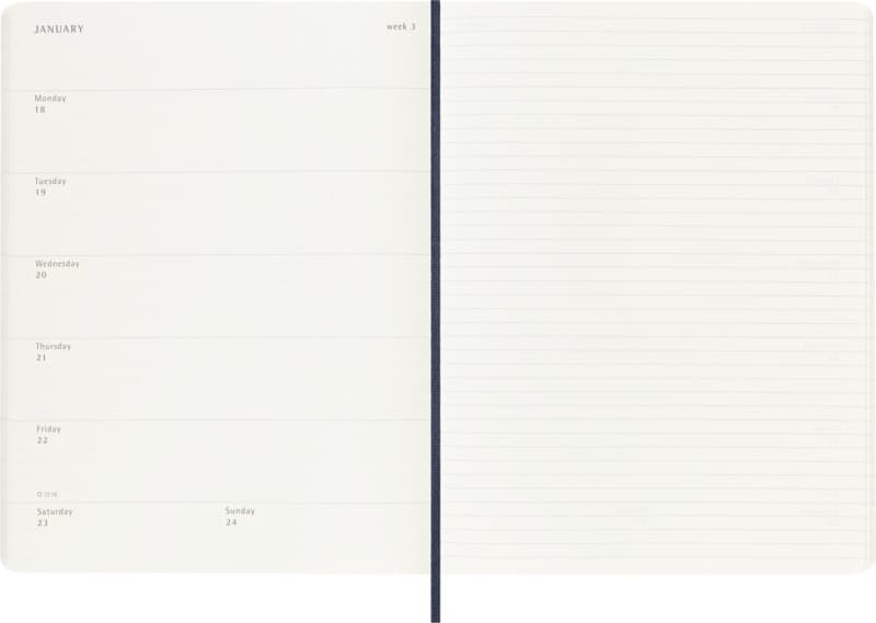 Moleskine soft cover 12 month weekly XL planner 5