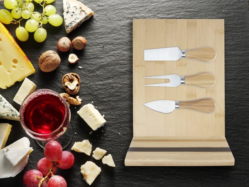 Mancheg bamboo magnetic cheese board and tools 5