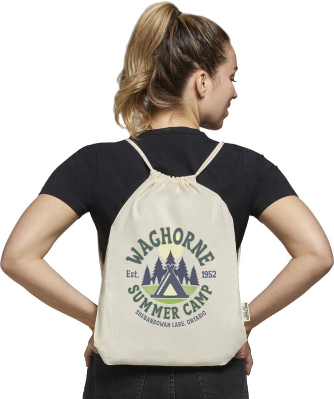 Oregon 140 g/m² GRS recycled cotton drawstring bag 5