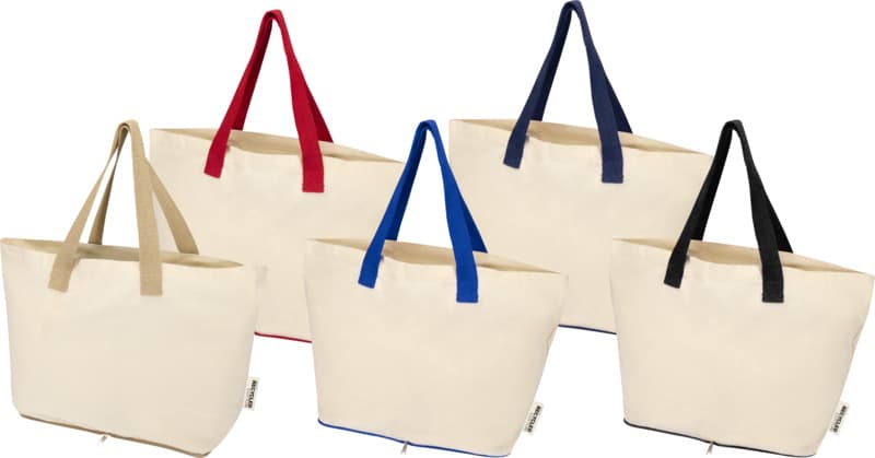 Sierra 140 g/m² GRS recycled foldable cotton tote bag 12L 5