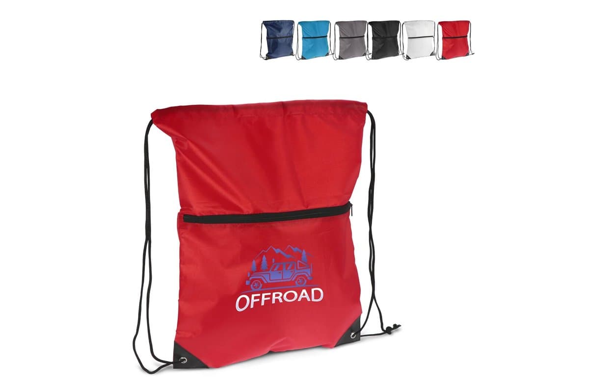 Drawstring bag 210T R-PET with zipper