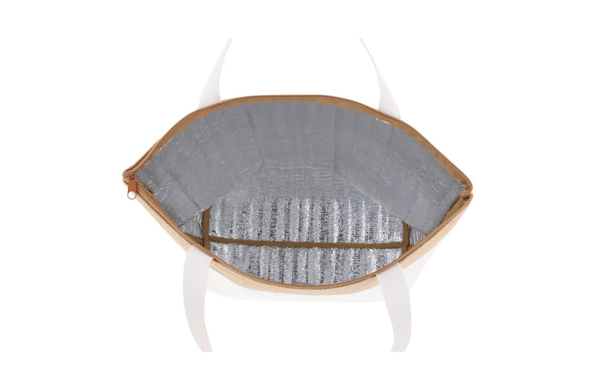 Beach cooler bag cotton/jute 43x33x14 cm 4