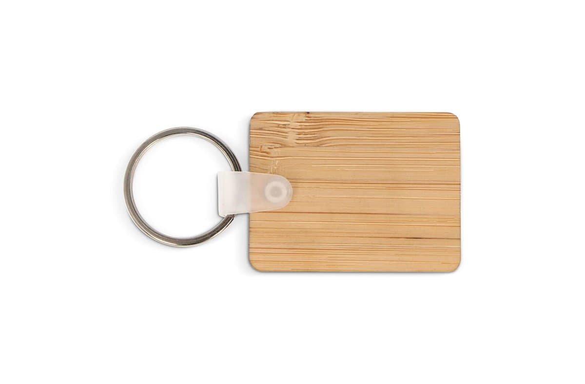 Keyring Bamboo rectangular 4