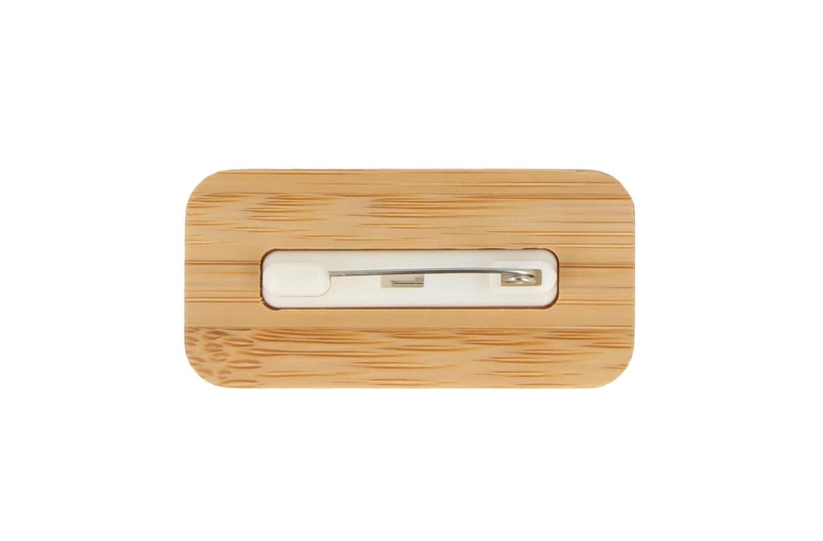Name badge Bamboo with pin 5