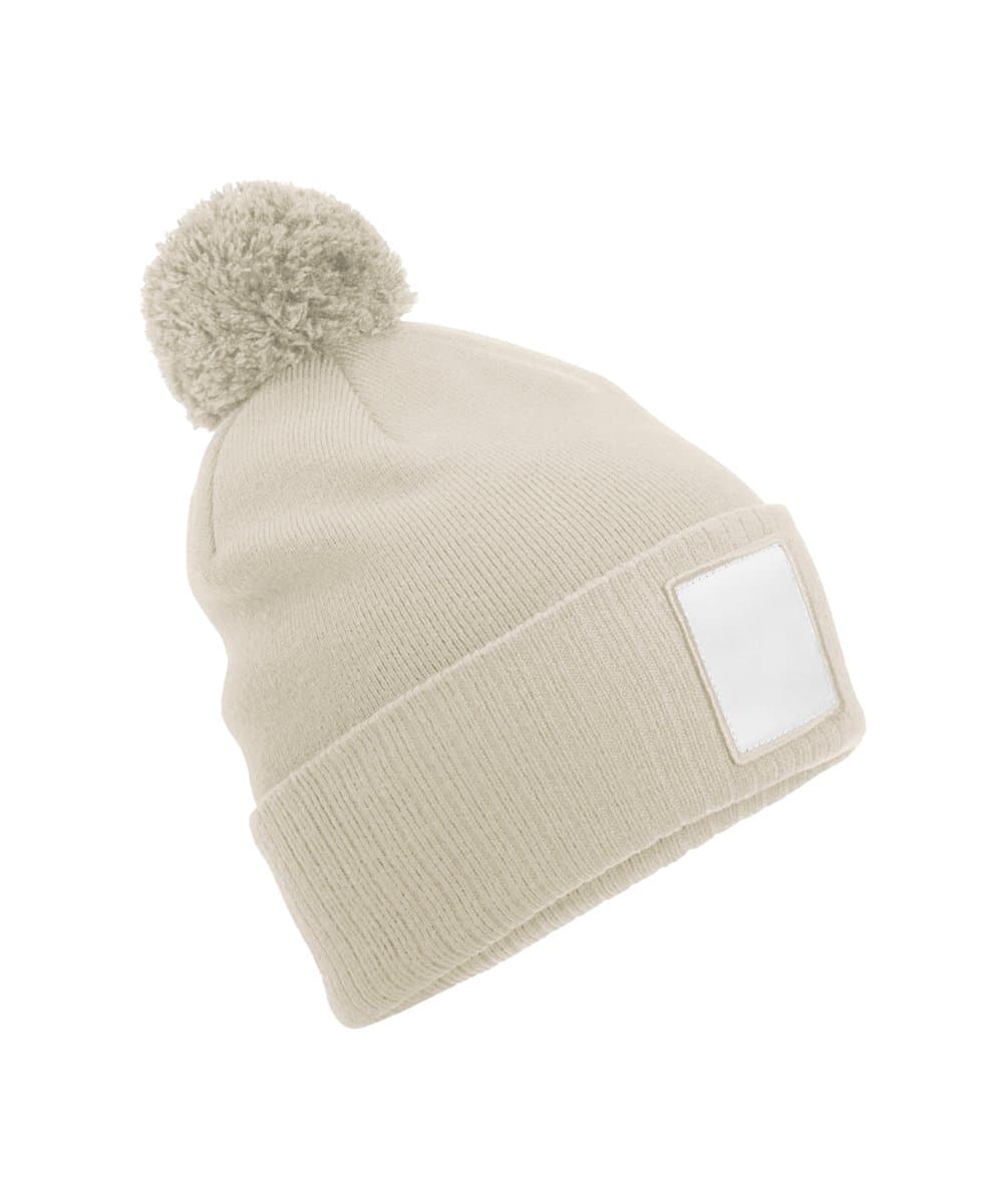 Appliqué patch pom beanie 4