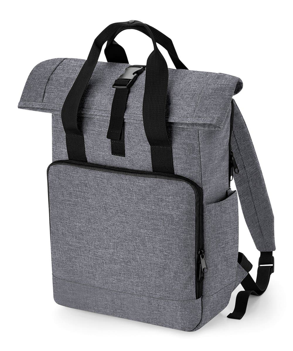 Recycled twin handle roll-top laptop backpack 3