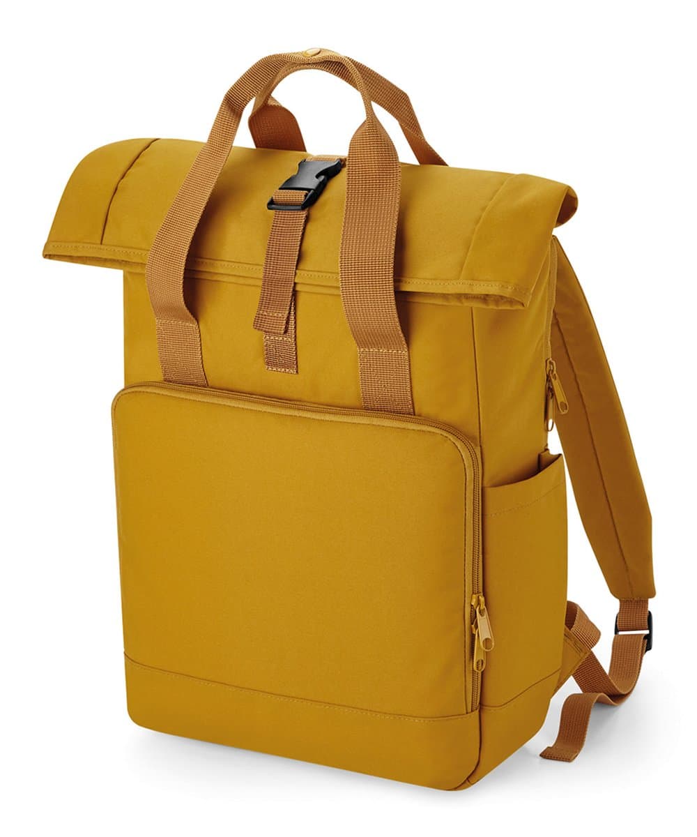 Recycled twin handle roll-top laptop backpack 4