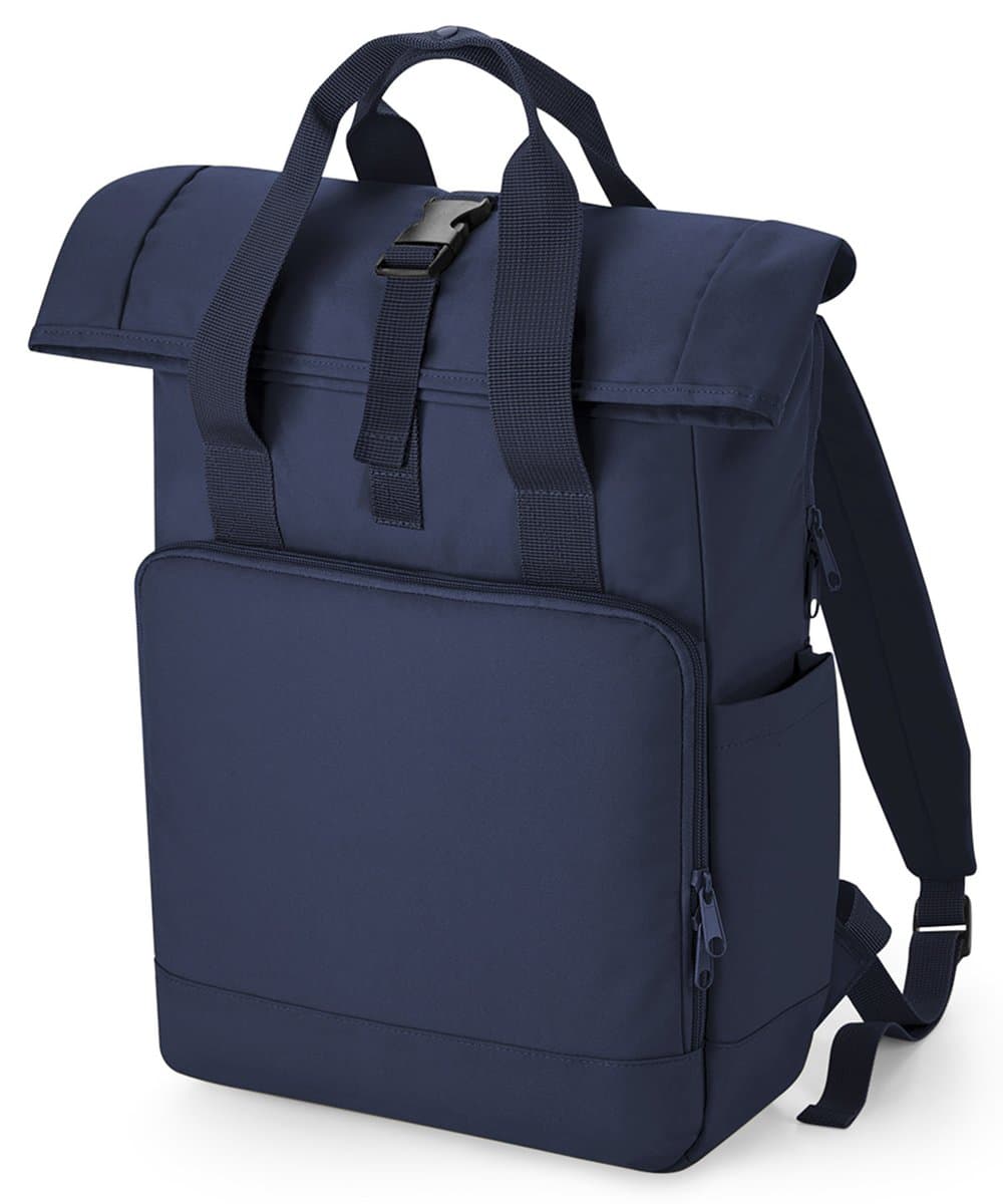 Recycled twin handle roll-top laptop backpack 5