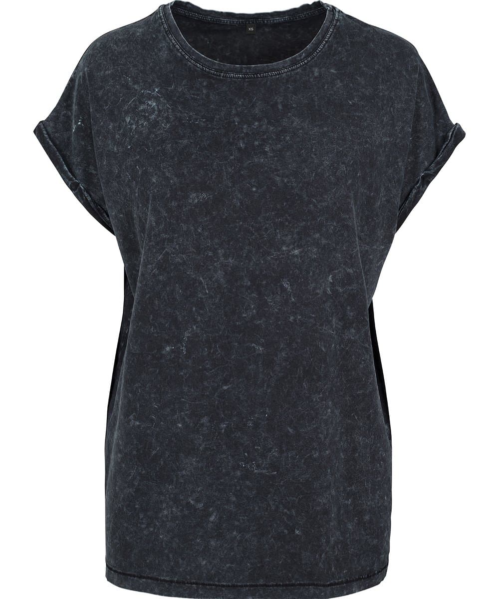 Women's acid washed extended shoulder tee 2