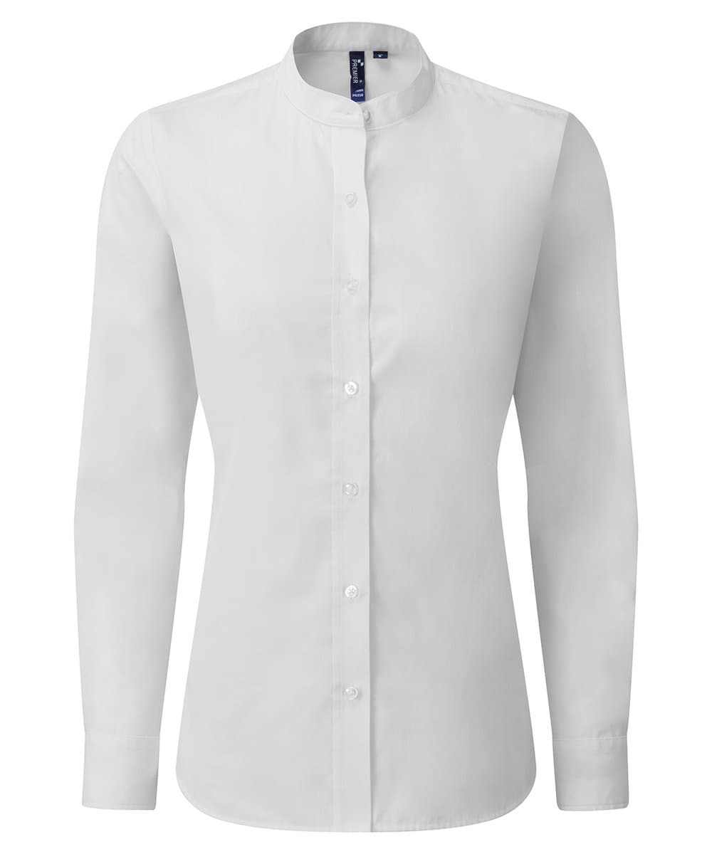 Women's banded collar 'grandad' shirt 3