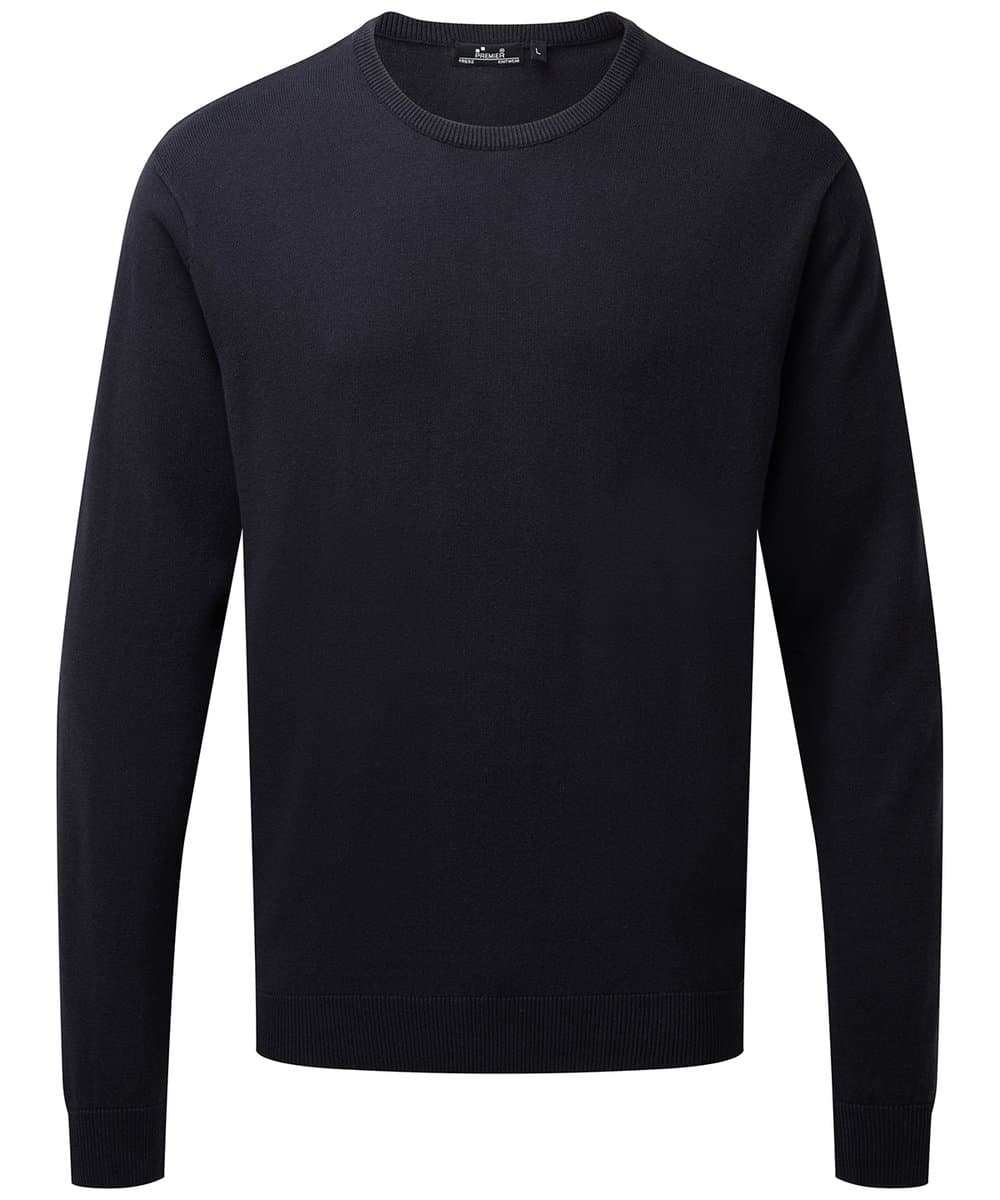 Crew neck cotton-rich knitted sweater 4