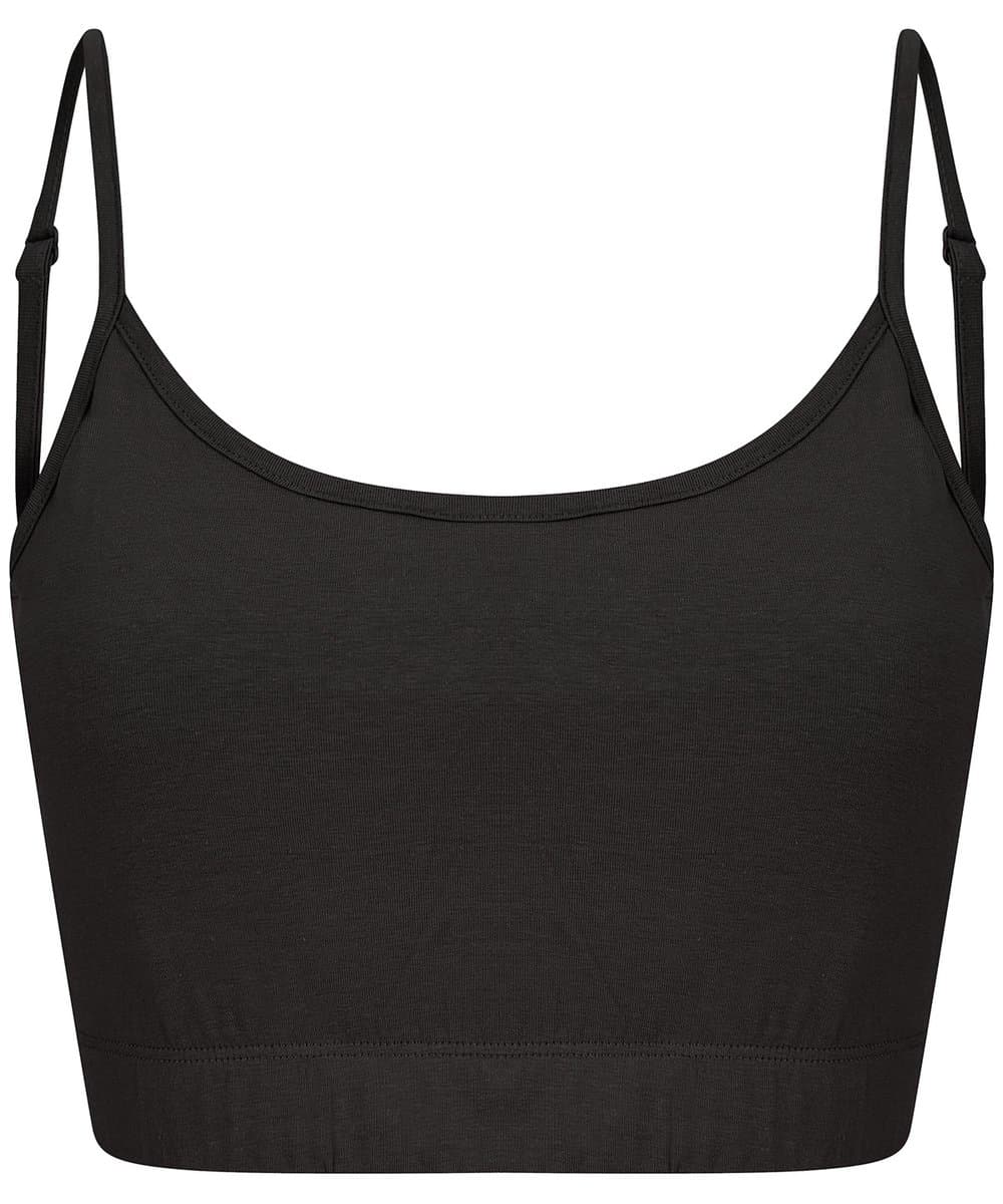 Women's sustainable fashion cropped cami top with adjustable straps 2
