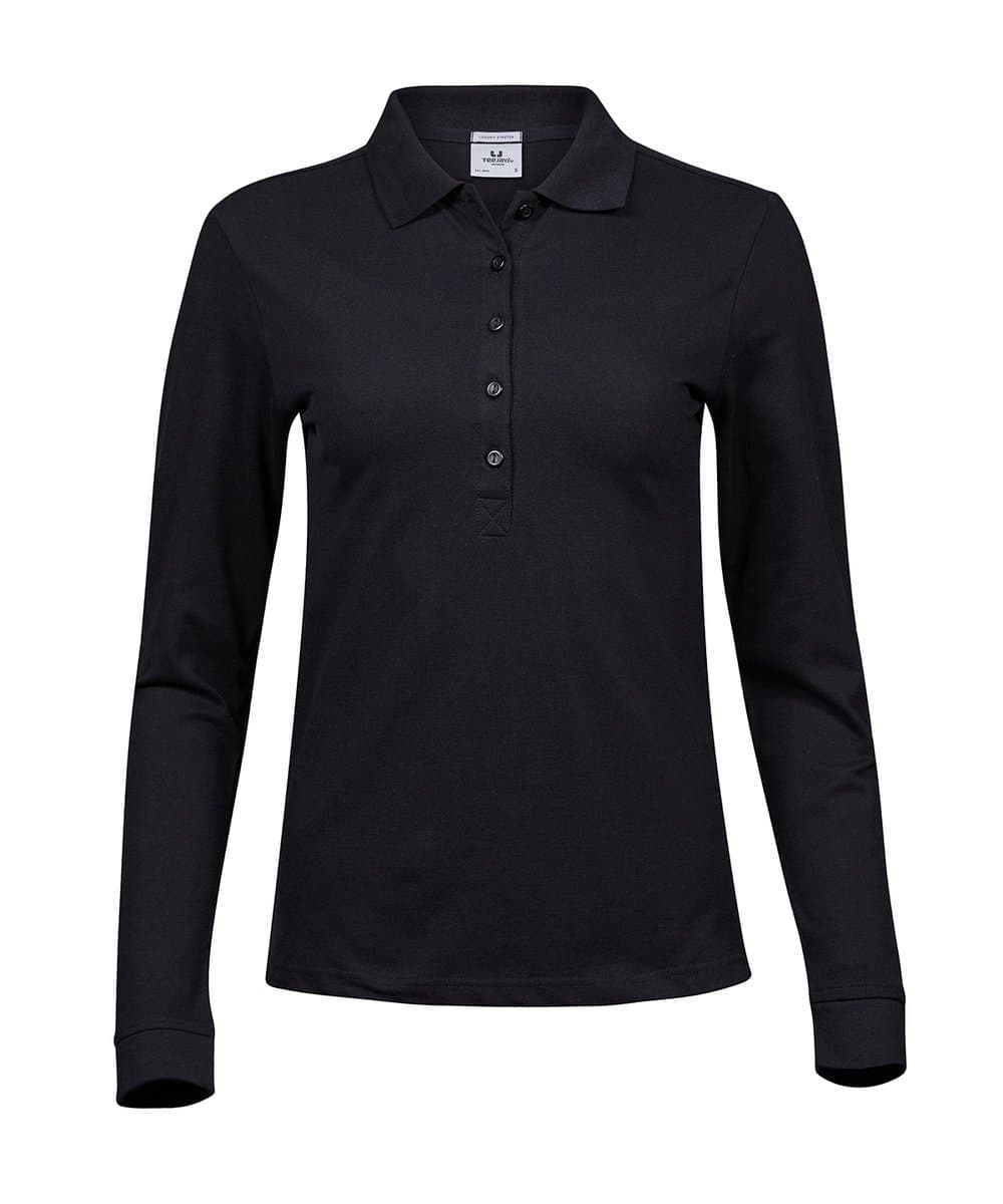 Women’s luxury stretch long sleeve polo (146) 2