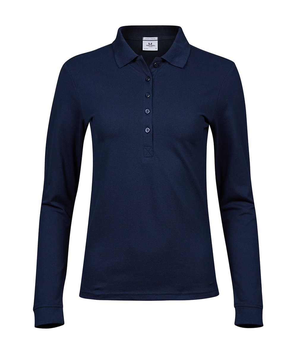 Women’s luxury stretch long sleeve polo (146) 3