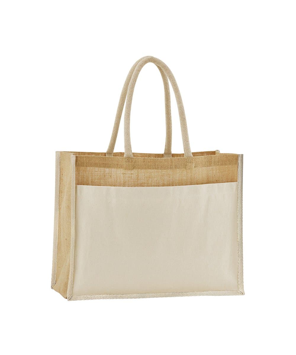 Cotton pocket natural starched jute shopper 2