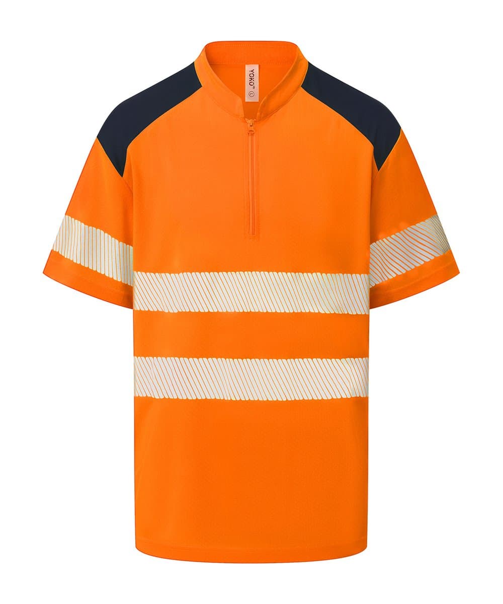 Hi-vis mandarin collar zip neck comfort trim polo (HVJ230) 4