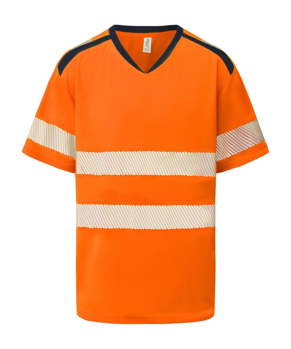 Hi-vis mandarin collar comfort trim t-shirt (HVJ430) 4