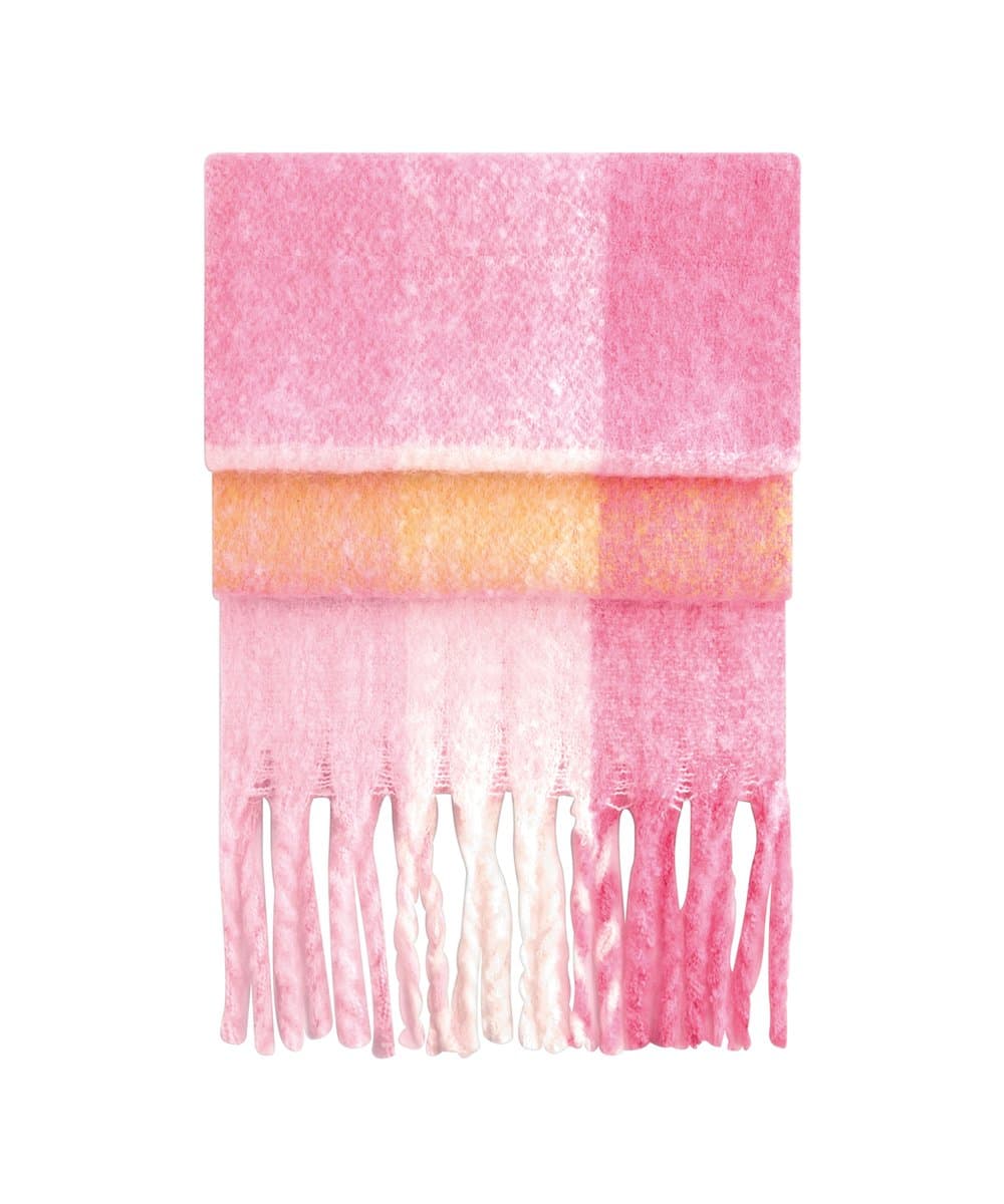 Fluffy check scarf 5