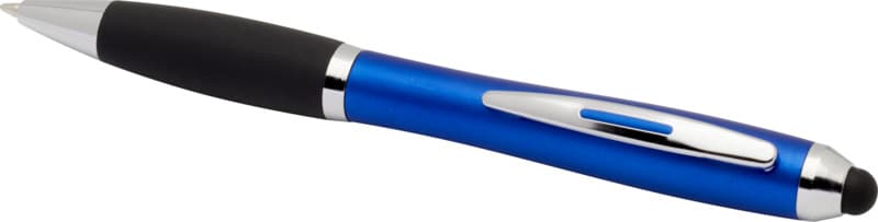 Nash RCS recycled plastic stylus ballpoint pen with coloured barrel and black grip (blue ink) 4
