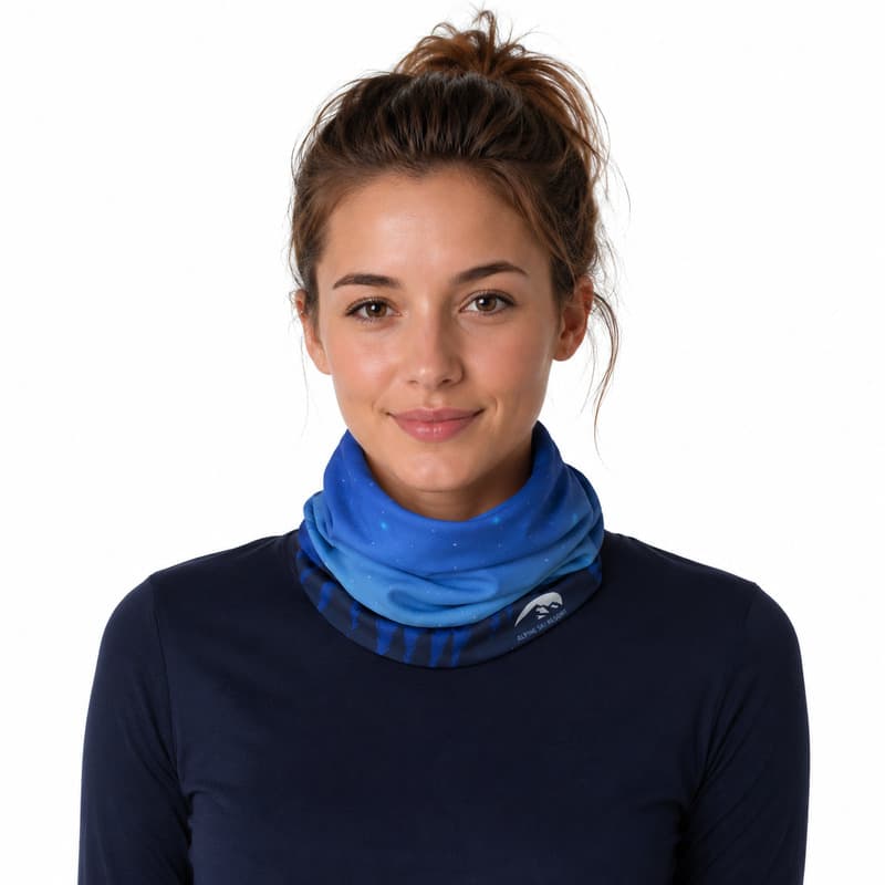 Lara sublimation multi-scarf with fleece layer and hems