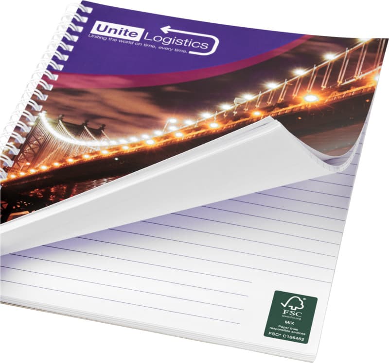 Desk-Mate® A4 spiral notebook with printed back cover 5