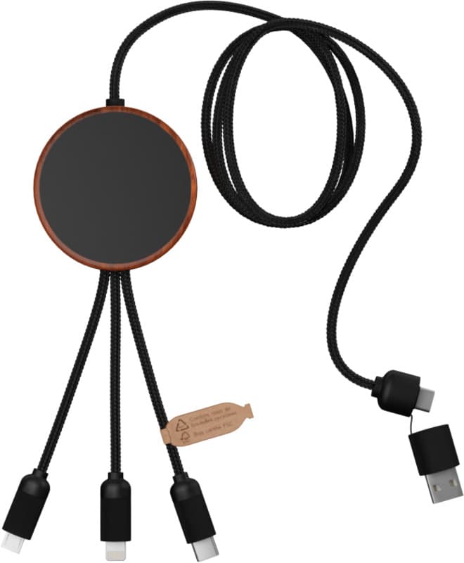 SCX.design C40 5-in-1 rPET light-up logo charging cable and 10W charging pad 2