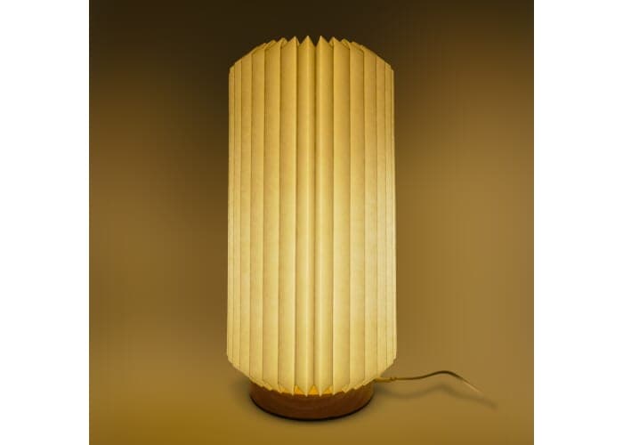 Coollux foldable paper LED lamp Aurora Tall on wooden base, 32cm 2