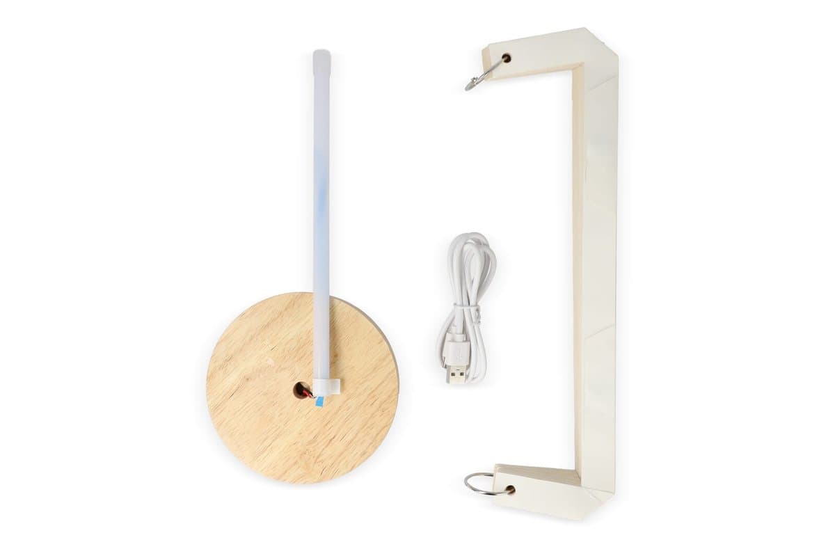 Coollux foldable paper LED lamp Aurora Tall on wooden base, 32cm 4