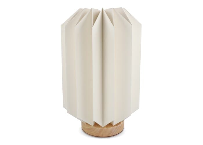Coollux foldable paper LED lamp Eos on wooden base, 25 cm (letterbox size) 2